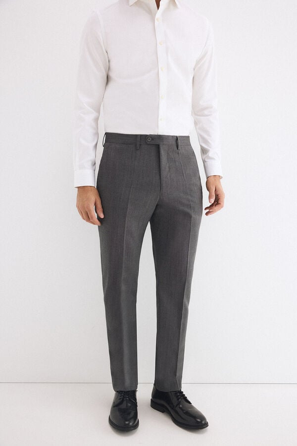 Pedro del Hierro Cal&ccedil;as slim bi-stretch em canvas Cizento