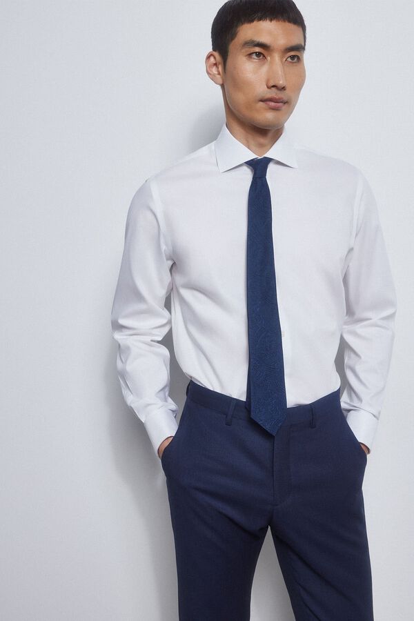 Pedro del Hierro camisa gémeos lisa non iron + antimanchas Branco