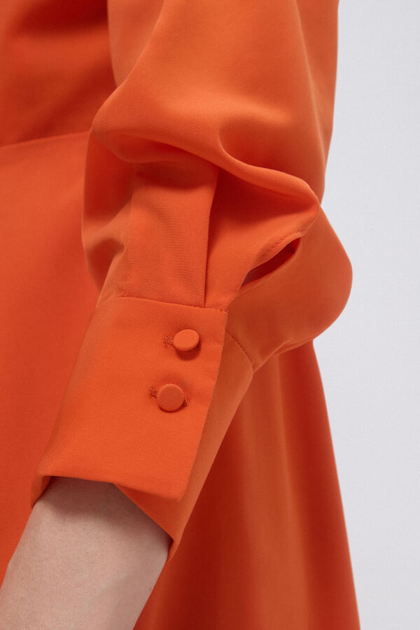 Pedro del Hierro Vestido cruzado fluido Naranja