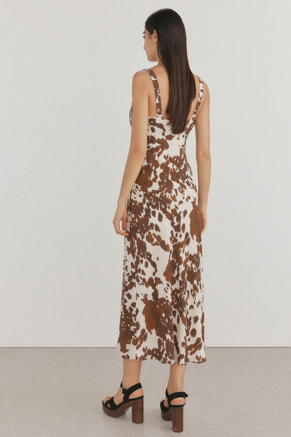 Pedro del Hierro Vestido estampado tirantes Gris