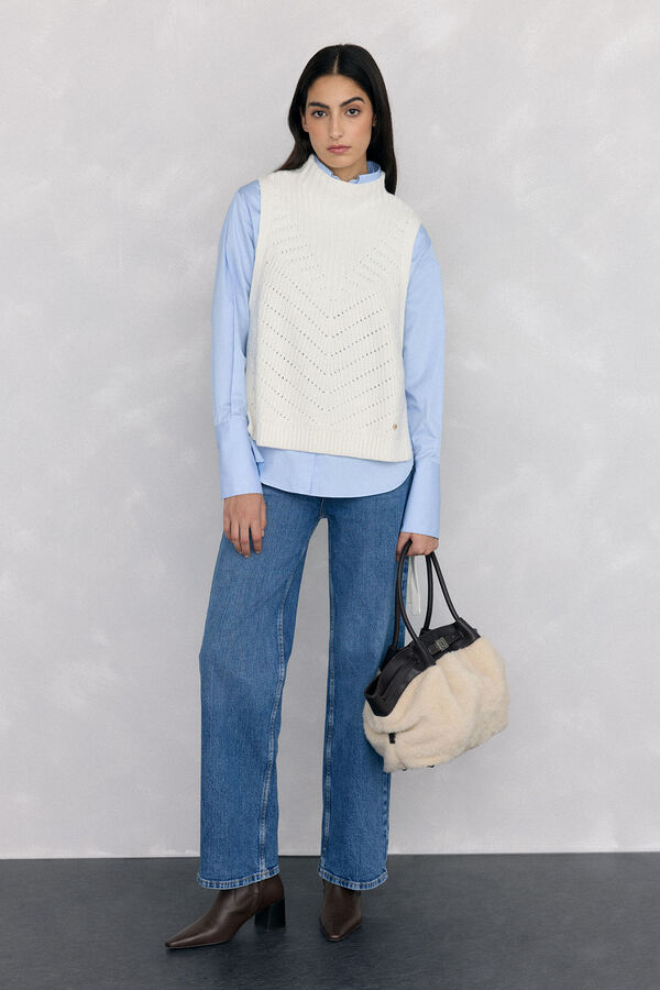 Pedro del Hierro Chaleco de punto lazada Crudo