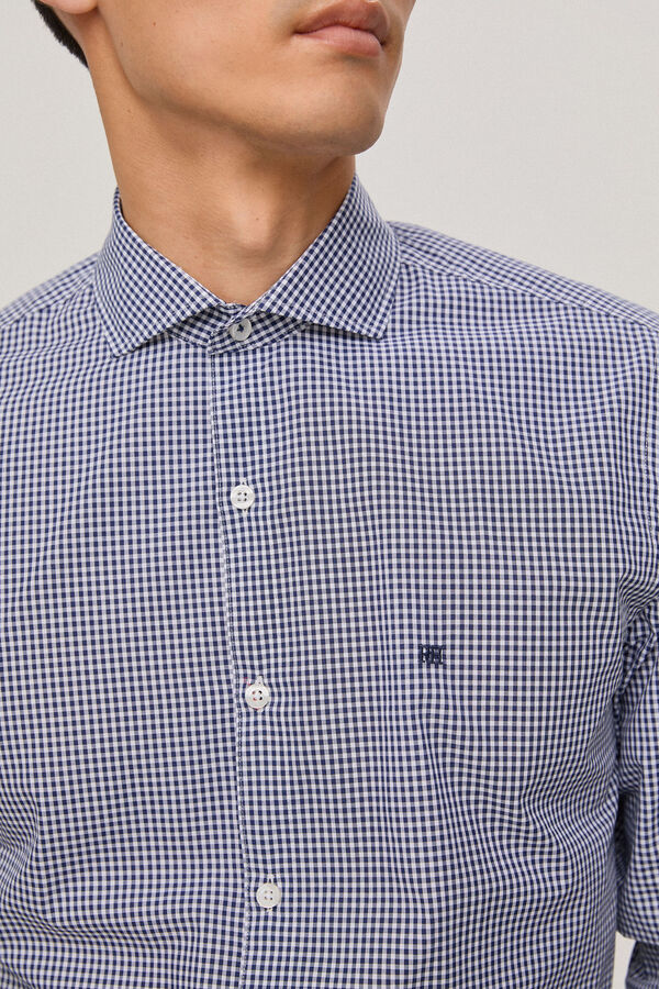 Pedro del Hierro Camisa cuadro vichy slim facil plancha libre de olores Azul