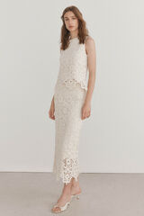 Pedro del Hierro Top crochet Beige