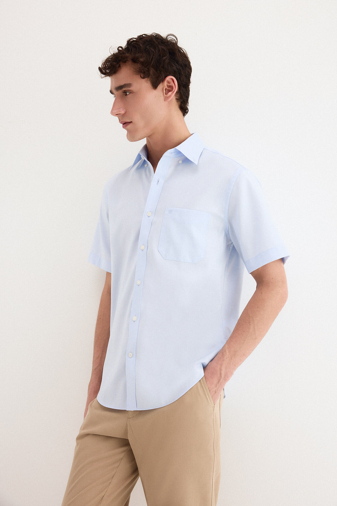 Pedro del Hierro Camisa sem engomar manga curta lisa