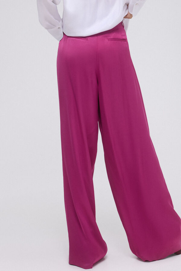 Pedro del Hierro Pantal&oacute;n ancho doble pinza Rosa