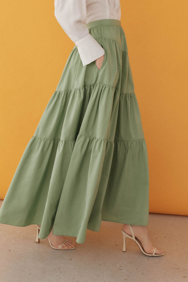 Pedro del Hierro Falda midi cortes Verde