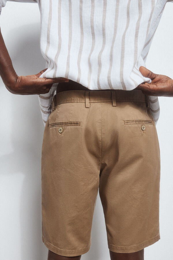 Pedro del Hierro Cal&ccedil;as bermuda chino premium flex  Marrom