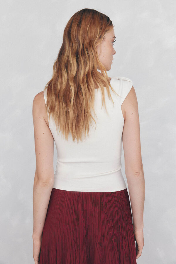 Pedro del Hierro Camiseta lisa asim&eacute;trica Beige