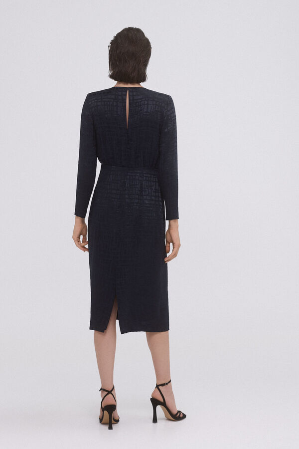 TFP by Tamara Falc&oacute; Vestido jacquard lazada Azul