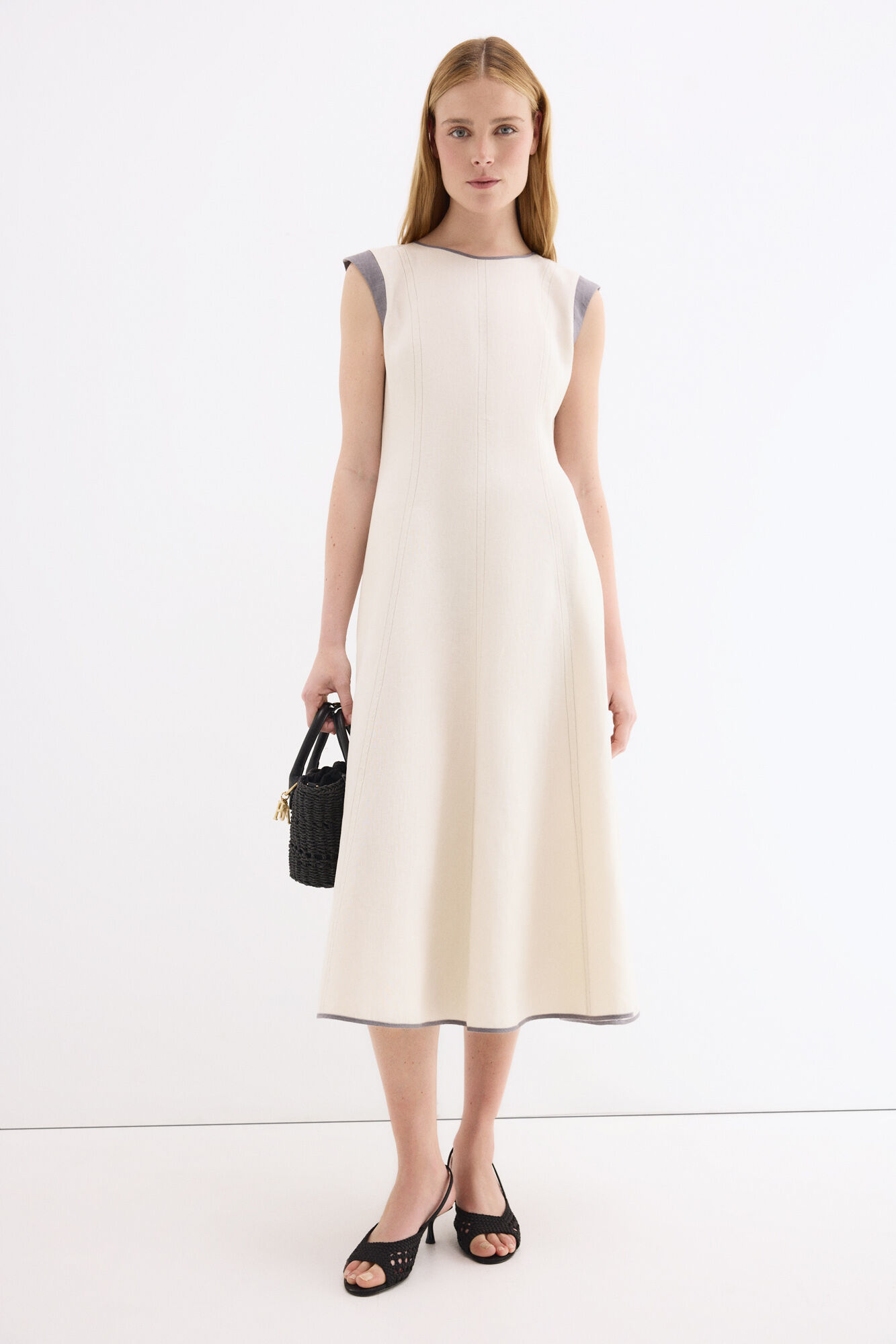 Pedro del Hierro Vestido comprido midi com cortes