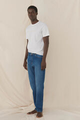 Pedro del Hierro Jeans tapered cropped algod&oacute;n espa&ntilde;ol Azul