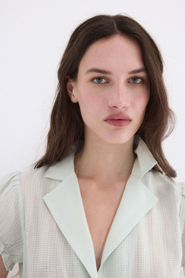 Pedro del Hierro Blusa lisa engomada Turquesa