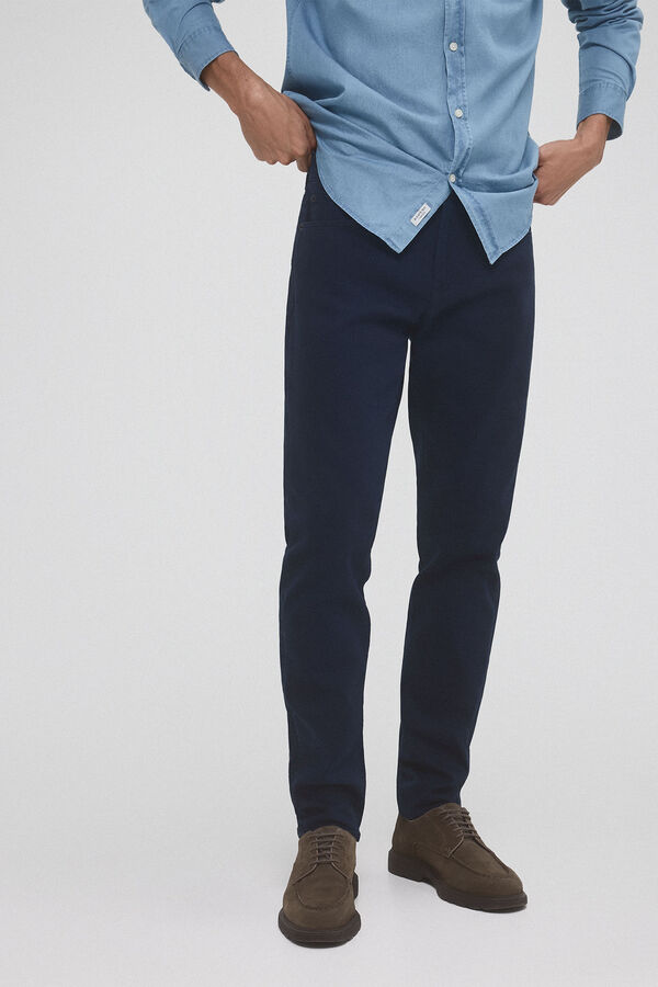 Pedro del Hierro Pantal&oacute;n 5 bolsillos color premium flex slim fit Azul