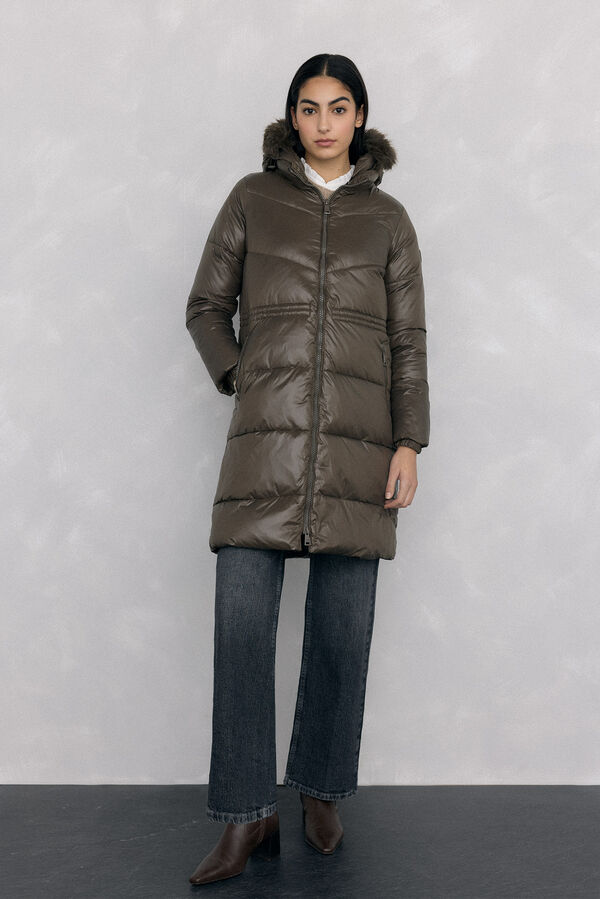 Pedro del Hierro Parka comprida capuz Verde