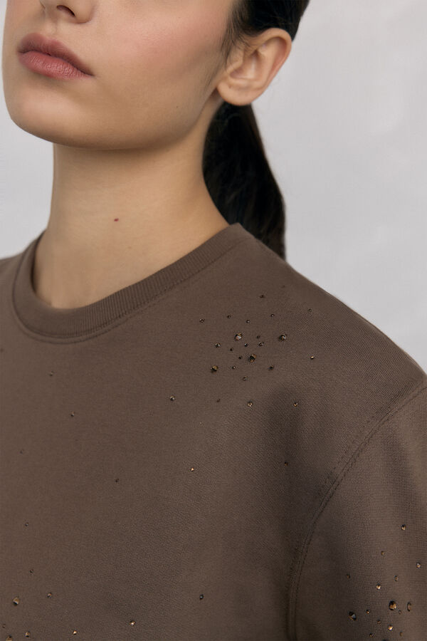 Pedro del Hierro Sweatshirt com detalhe de mi&ccedil;angas Verde