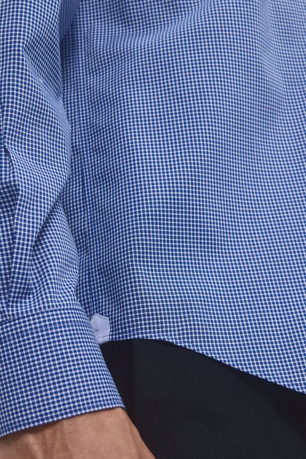 Pedro del Hierro Camisa non iron + antimanchas lisa Azul