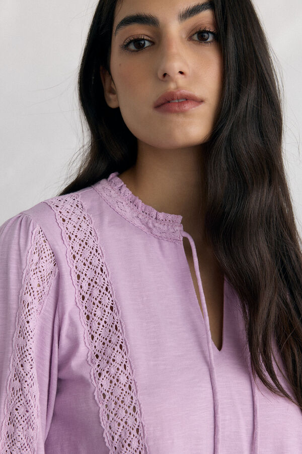 Pedro del Hierro Camiseta abullonada lazo Rosa