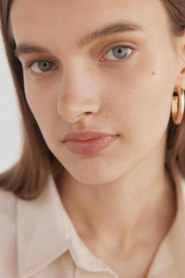 Pedro del Hierro Camisa manga corta lino Marr&oacute;n