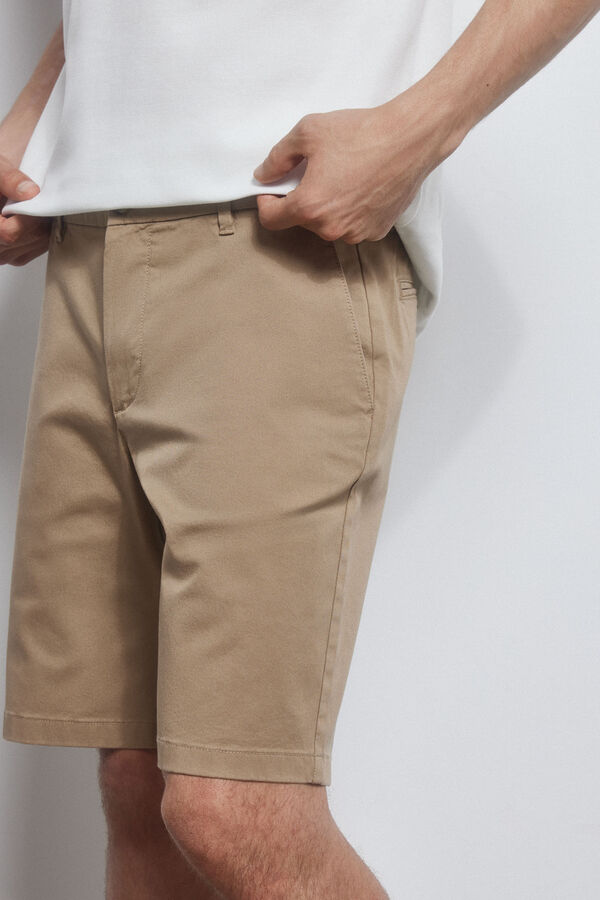 Pedro del Hierro Cal&ccedil;as bermuda chino premium flex  Beige