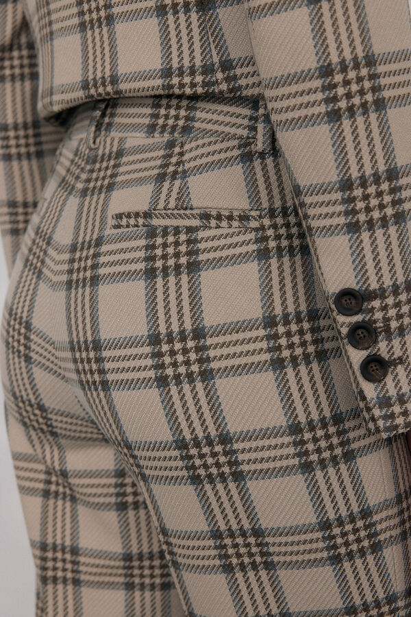 Pedro del Hierro Pantal&oacute;n recto de cuadros Marr&oacute;n