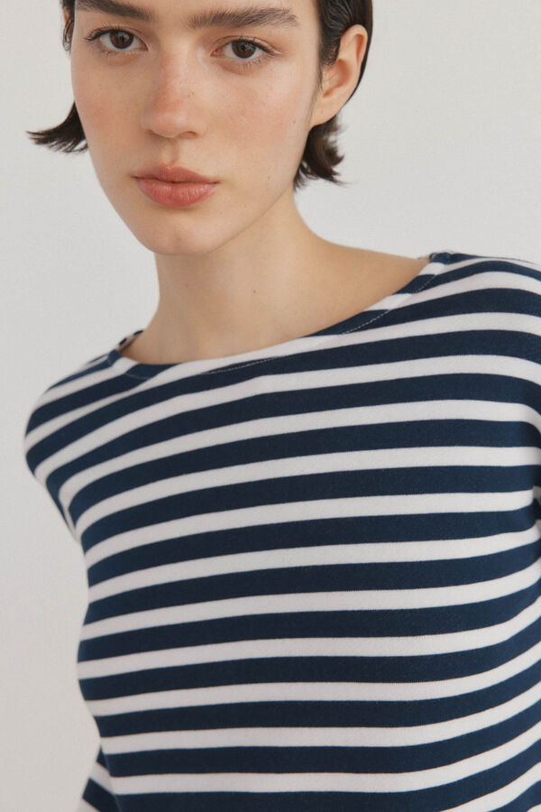 Pedro del Hierro Sudadera b&aacute;sica rayas Azul