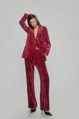 Pedro del Hierro Pantalon terciopelo arrugado Rojo