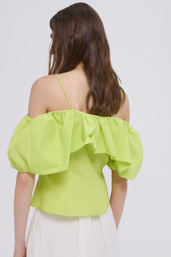 Pedro del Hierro Top com babados ombro a ombro Amarelo