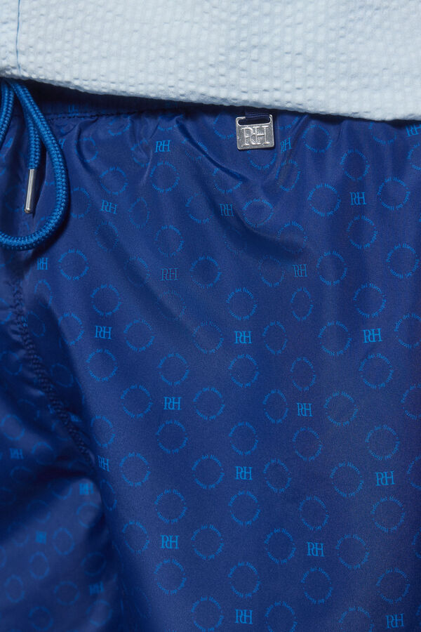 Pedro del Hierro Ba&ntilde;ador estampado logos PDH circulares Azul