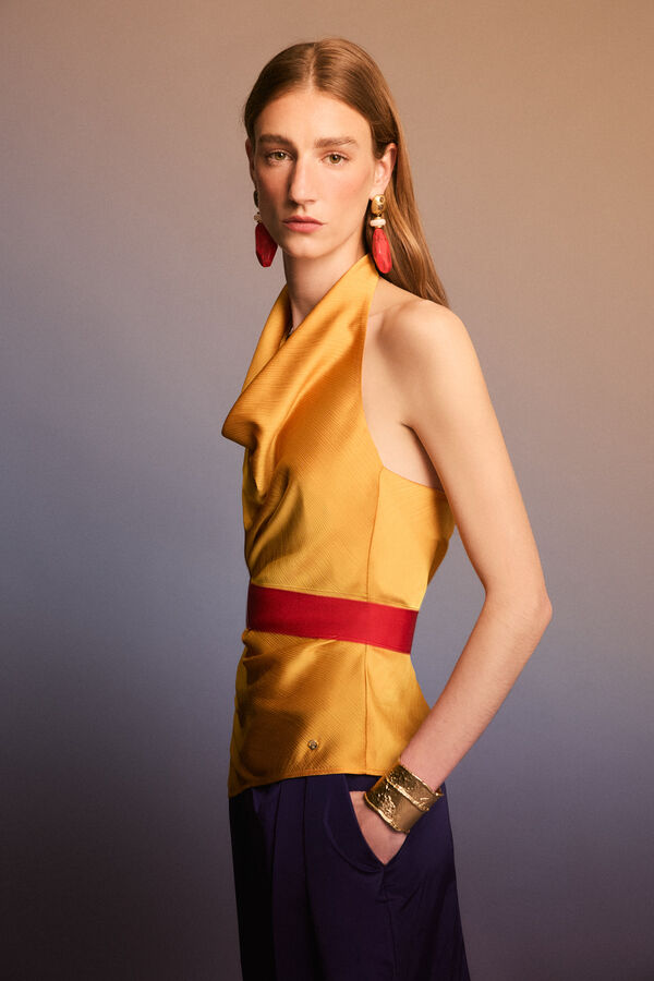 Pedro del Hierro Top halter desfile Amarelo