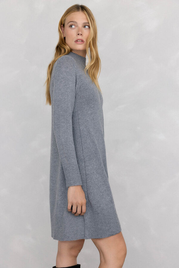 Pedro del Hierro Vestido de punto costura central lana Gris