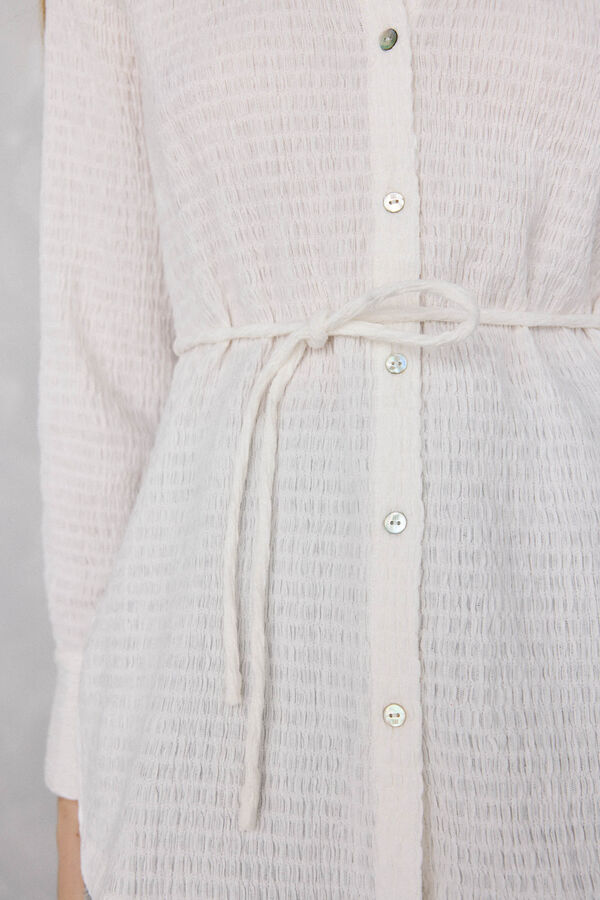 Pedro del Hierro Camisa com gola texturizada Branco