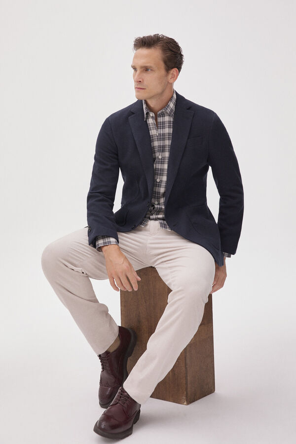 Pedro del Hierro Camisa cuadros tencel modal Gris