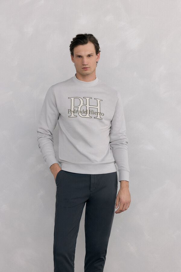 Pedro del Hierro Sudadera logo cuello caja Gris