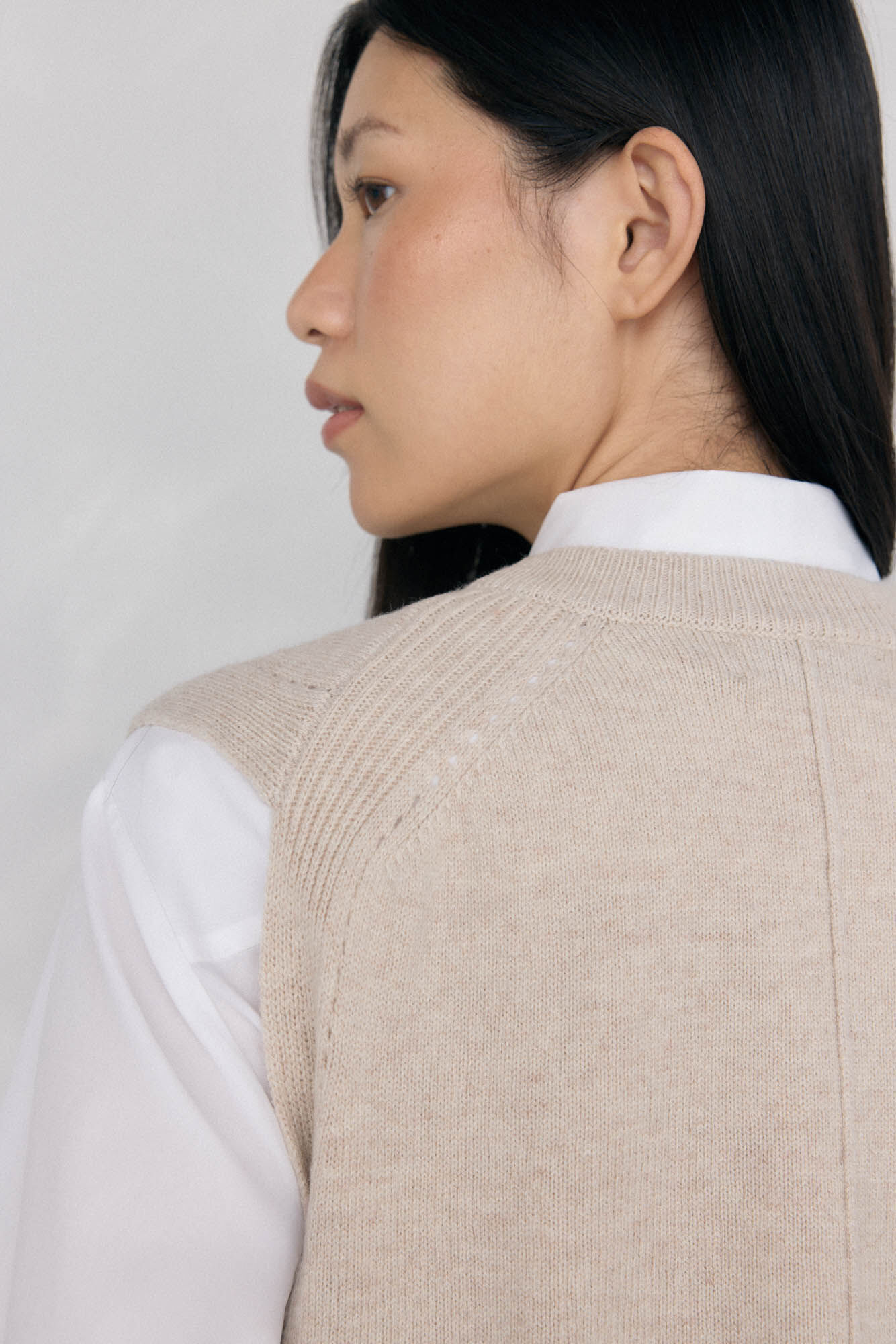 Pedro del Hierro Chaleco de punto lana calados