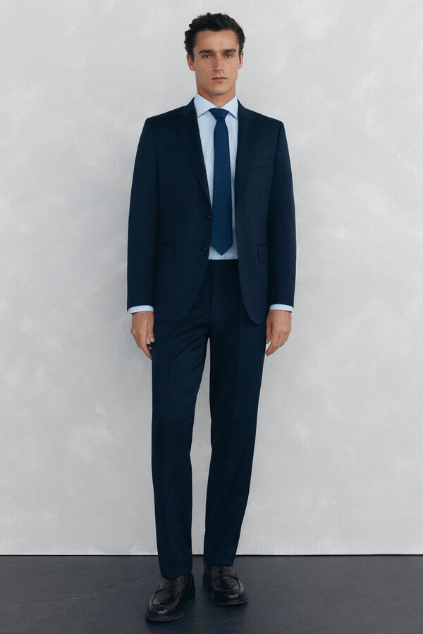 Pedro del Hierro Camisa aos quadrados non iron + antimanchas Azul
