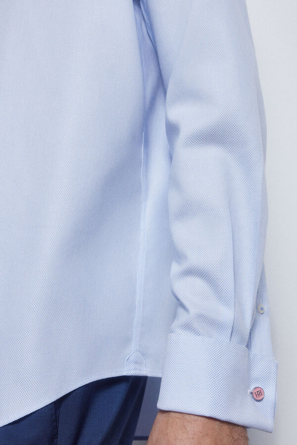 Pedro del Hierro camisa g&eacute;meos lisa non iron + antimanchas Azul