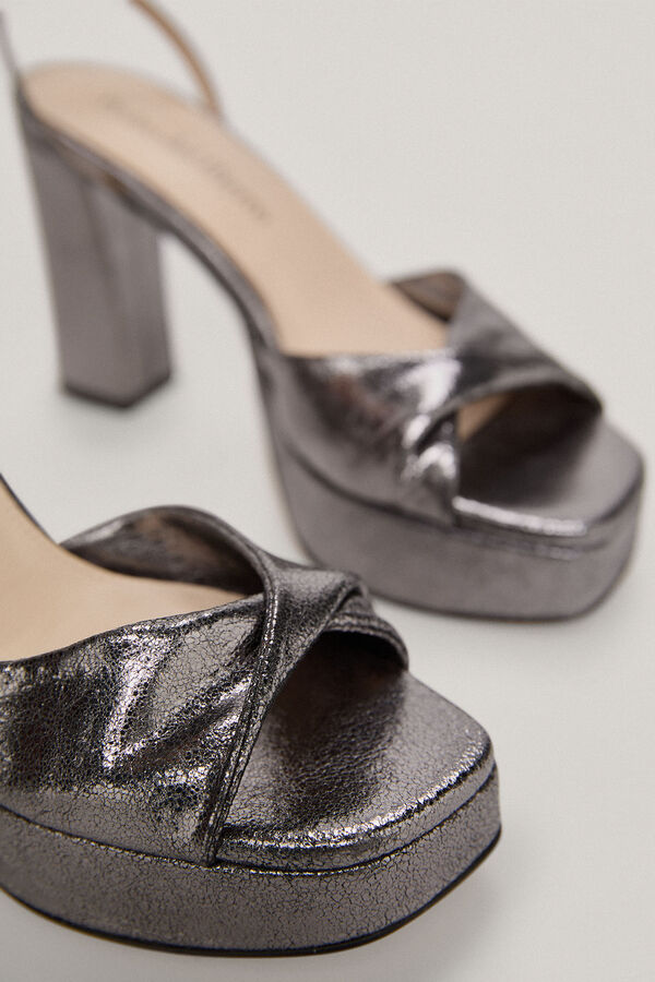 Pedro del Hierro Sandalia plataforma piel Cizento