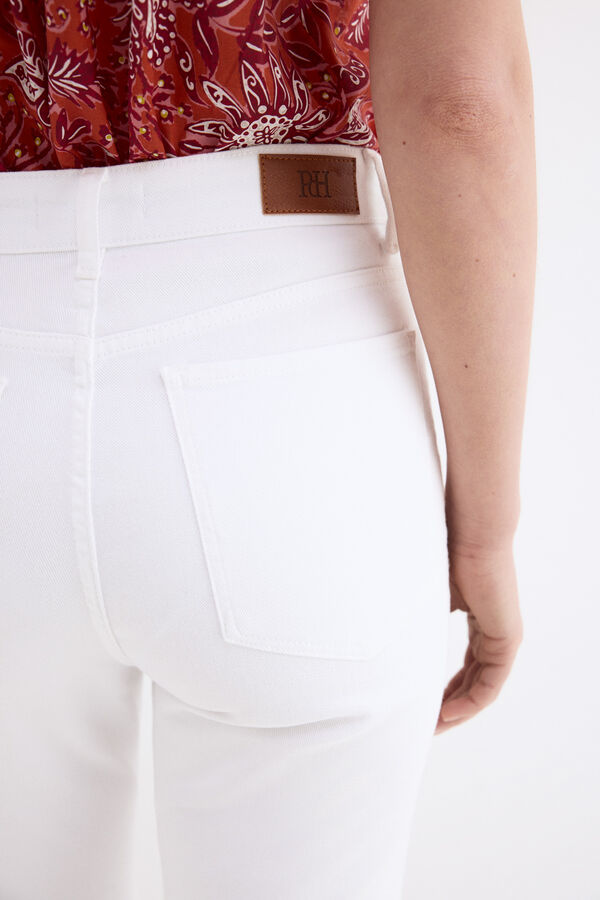 Pedro del Hierro Jeans reto capri b&aacute;sico Branco