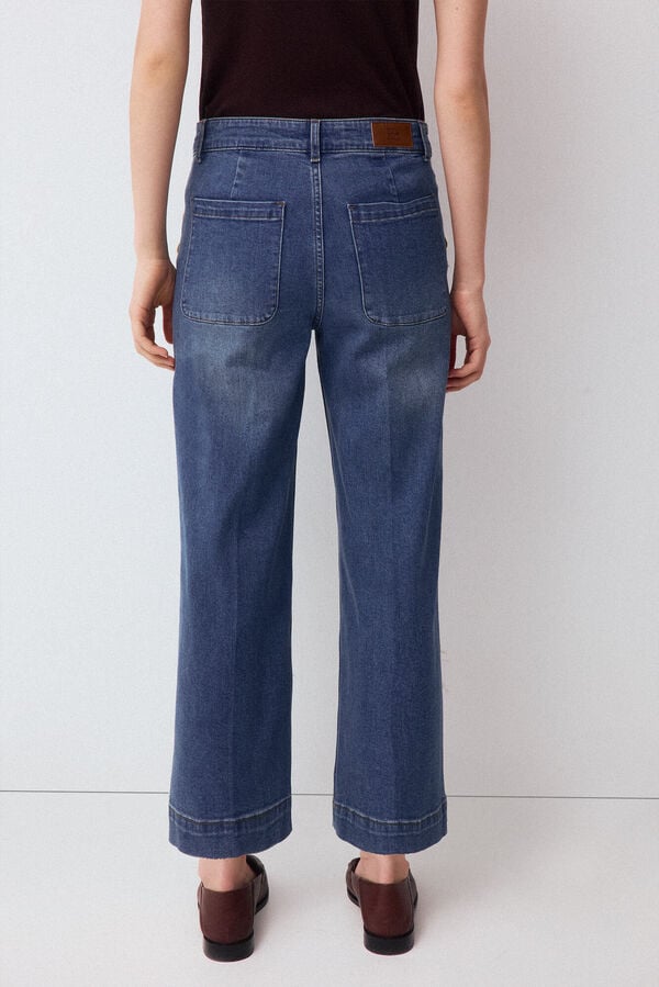 Pedro del Hierro Jeans capri wide leg Azul