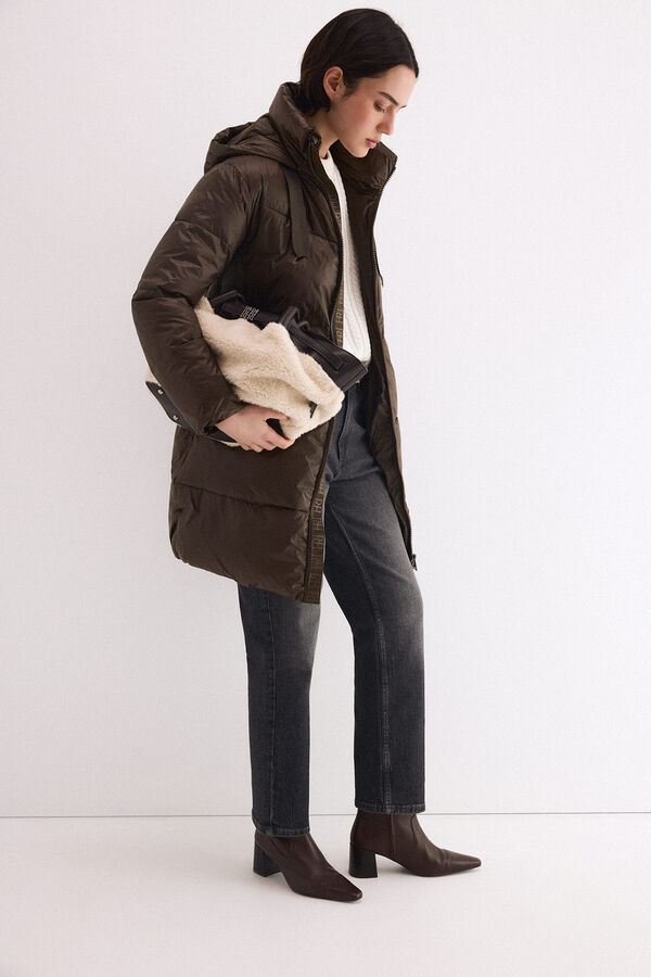 Pedro del Hierro Parka acolchoada com capuz Verde