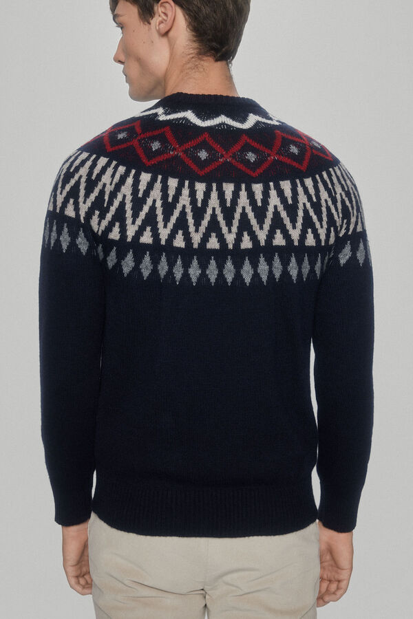 Pedro del Hierro Camisola de Natal com gola redonda Azul