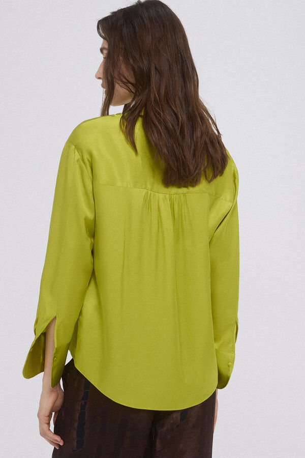 Pedro del Hierro Blusa sat&eacute;n fluida Verde