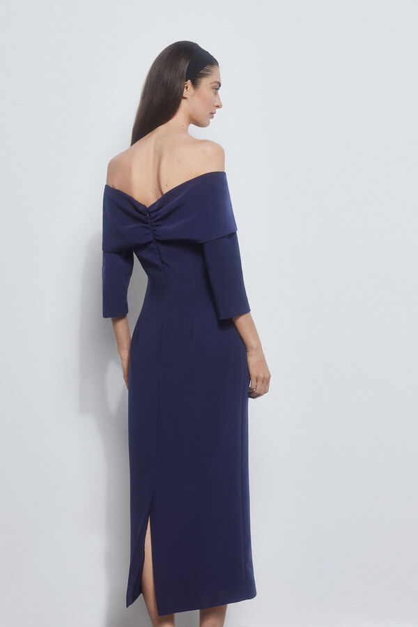 Pedro del Hierro Vestido bodycon off shoulders Azul