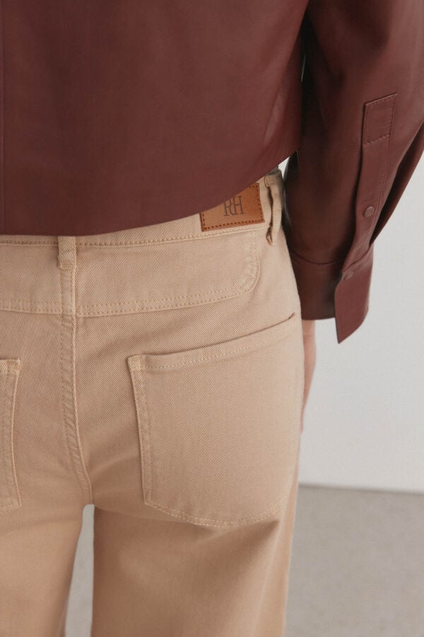 Pedro del Hierro Jeans wide leg flare Beige