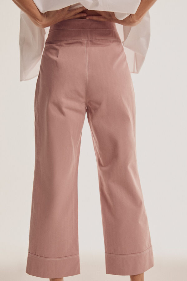 Pedro del Hierro Pantal&oacute;n de tiro alto abotonado Rosa