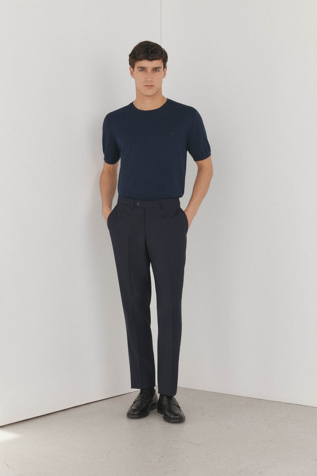 Pedro del Hierro Cal&ccedil;as marinhas slim fit