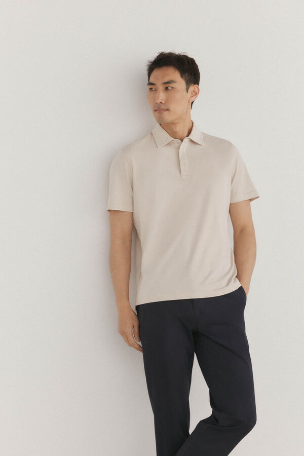 Pedro del Hierro Camisa polo mercerizada Beige