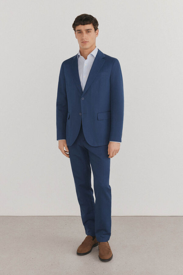 Pedro del Hierro Blazer de algod&atilde;o e linho Azul