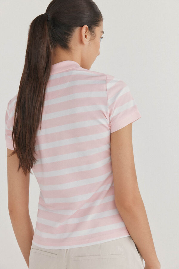 Pedro del Hierro Polo de golfe riscas Rosa