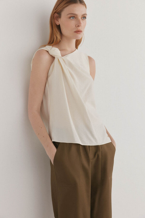 Pedro del Hierro Top detalle nudo Crudo